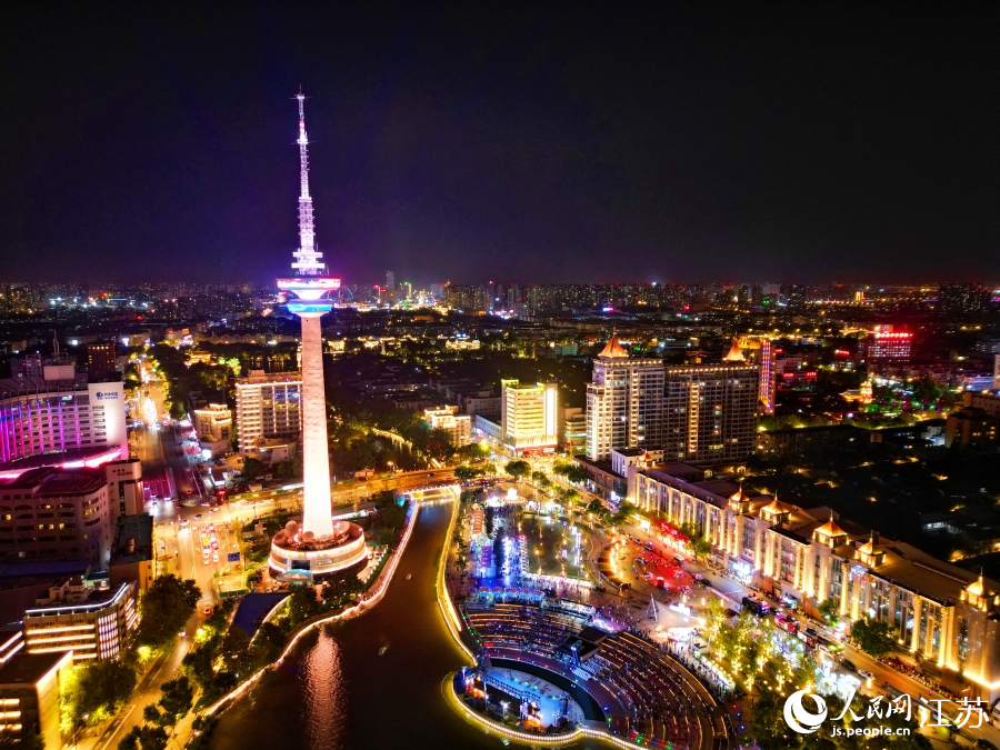 活动举办地濠河风景区夜景。人民网记者 王继亮摄