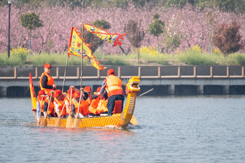 江苏兴化：14艘龙舟竞逐“水上马拉松”