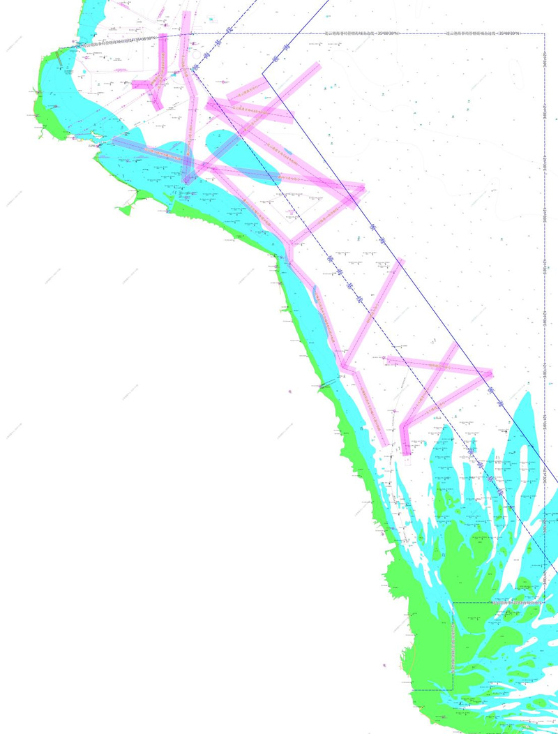 江苏沿海公共航路（连云港、盐城段）示意图