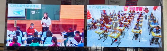 师生在2.0版“空中课堂”共上一节语文课。江苏省对口支援新疆前方指挥部教育项目组供图