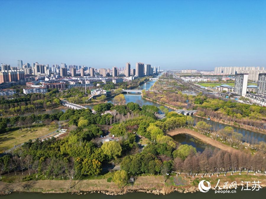 新通扬河生态廊道景色宜人。人民网记者 王继亮摄