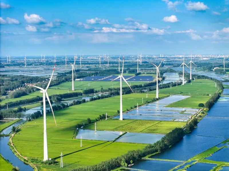 金湖县前锋镇风力发电场。金湖县委宣传部供图金湖县前锋镇风力发电场。金湖县委宣传部供图