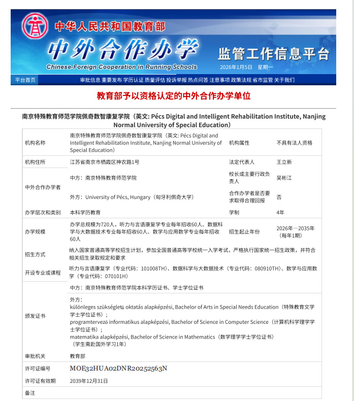 首个中国与匈牙利本科层次合作办学机构落户南京