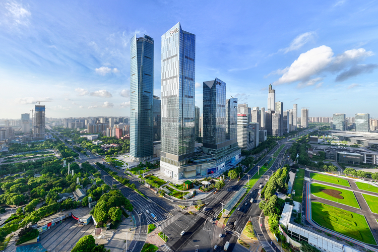 航拍元通商圈。建轩摄