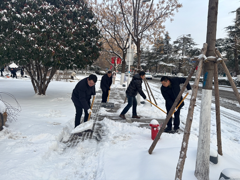 除雪掃雪現場。陳嚴攝　