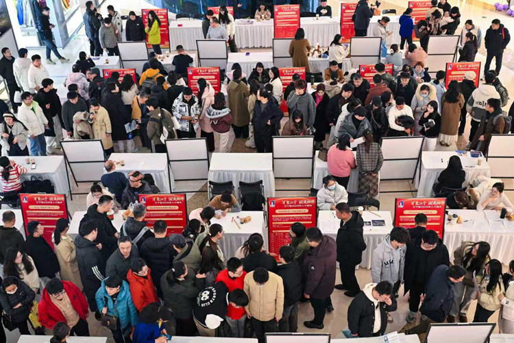 “人才夜市”在南京市江寧區舉行。 張順武攝