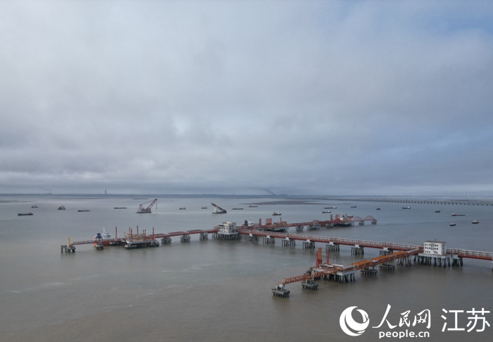 航拍如东洋口港。人民网记者 王继亮摄