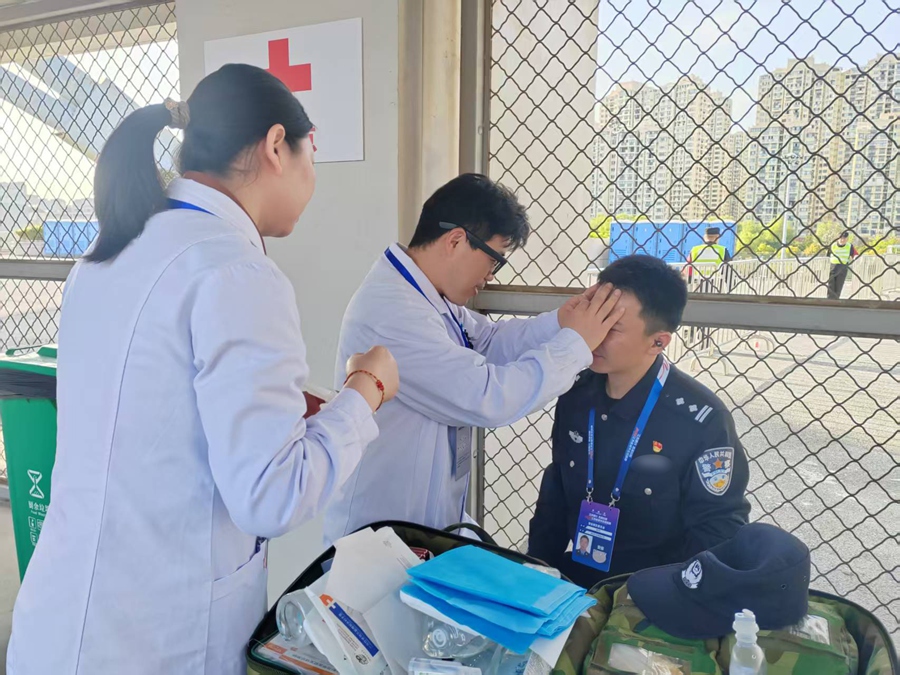 医疗团队赛事服务活动现场。董庭昌摄