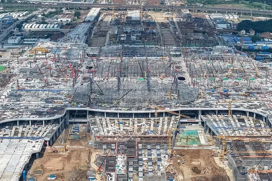 南京北站主体结构封顶背后：“数字大脑”管理27万方混凝土