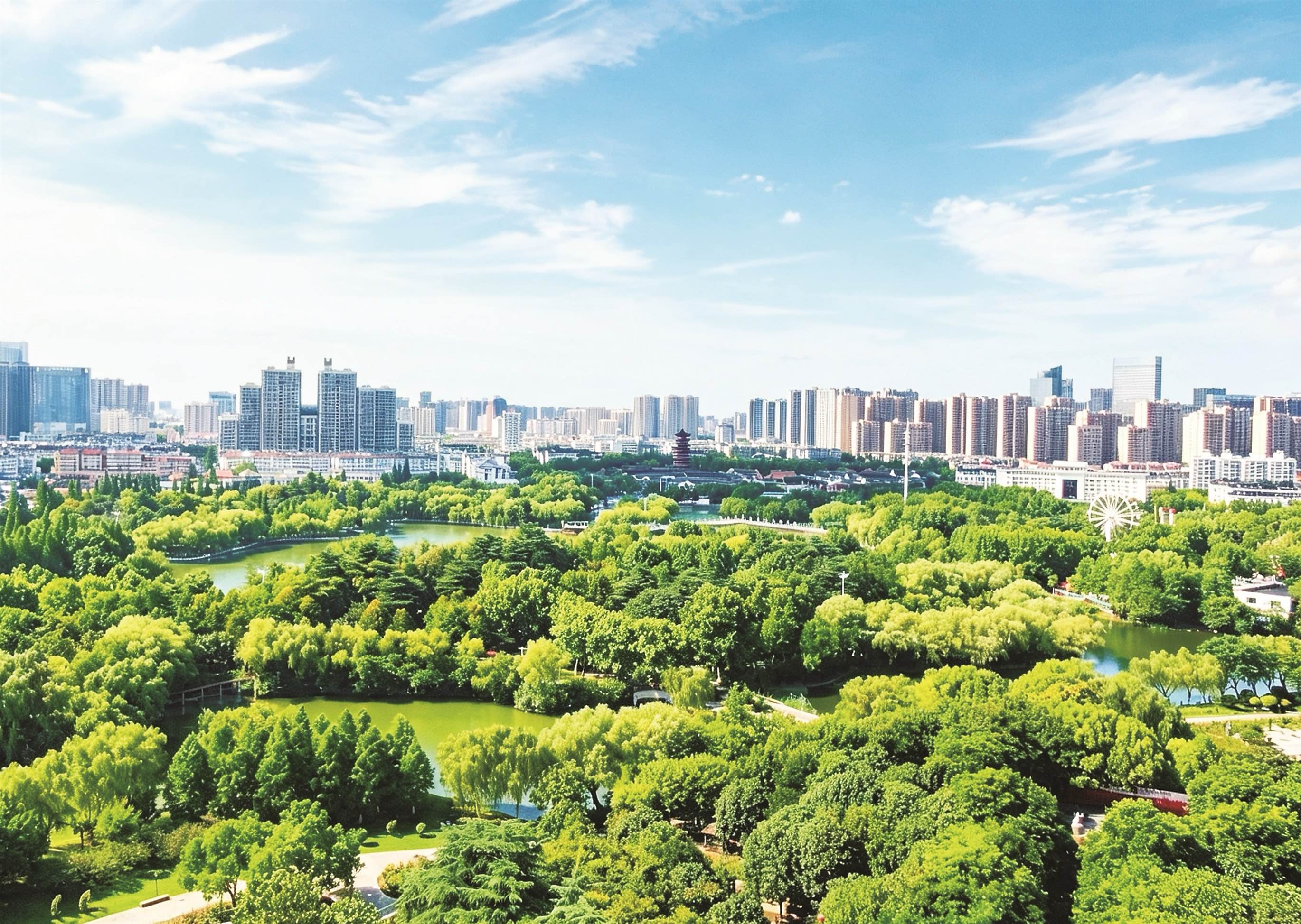 楚秀园航拍的夏日生态景观。王昊摄