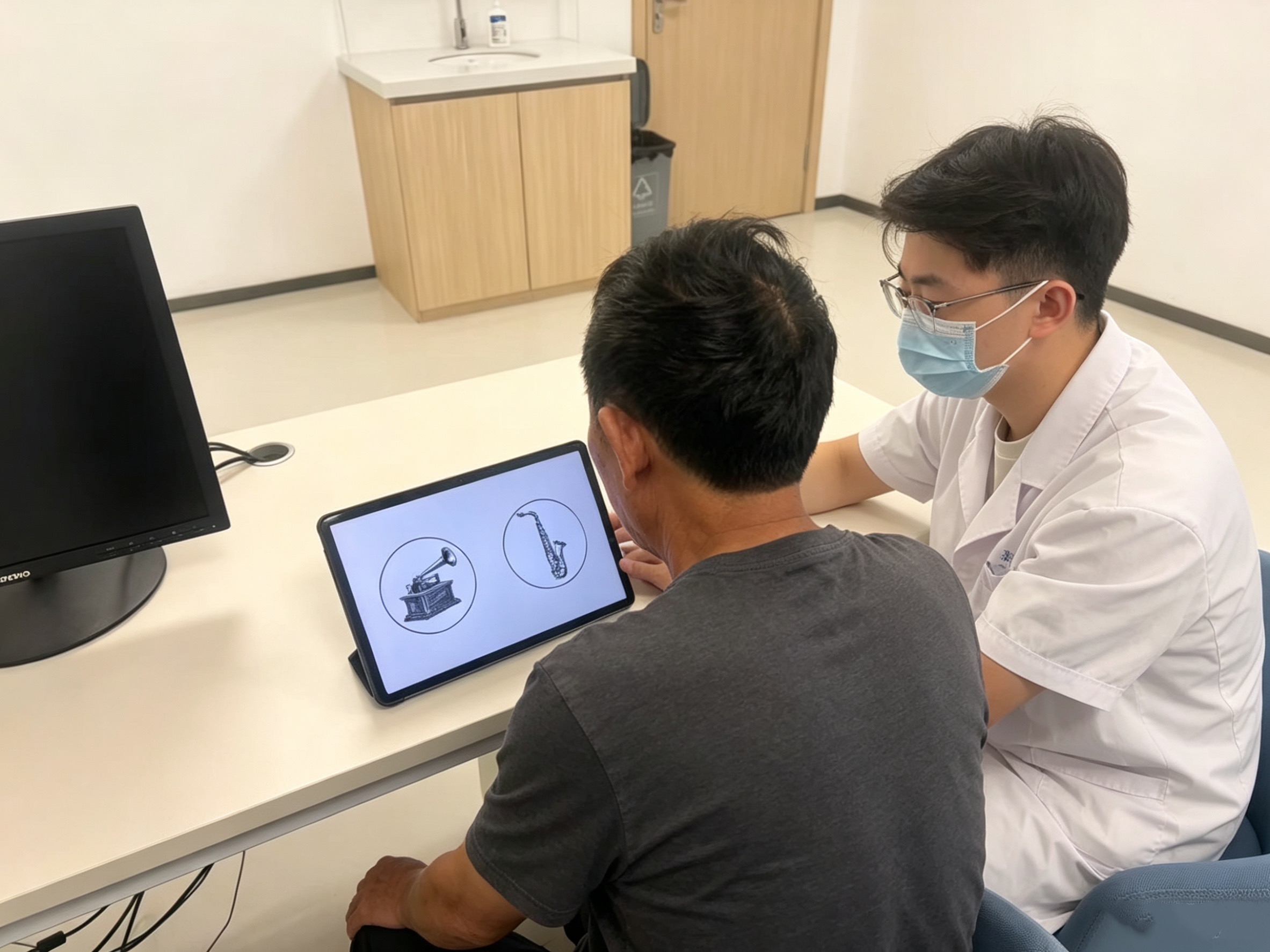 一位泰州队列志愿者正在接受阿尔茨海默症早筛测试。受访者供图