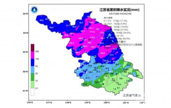 強對流襲擊江蘇沿江以北地區 11號台風"海葵"或將在本周末影響江蘇
