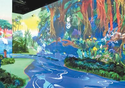 北京世园公园植物馆的“沼泽秘径”场景。北京世园公园供图