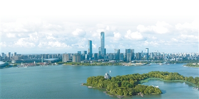 苏州金鸡湖水城共生画卷。图片为苏州市委宣传部提供